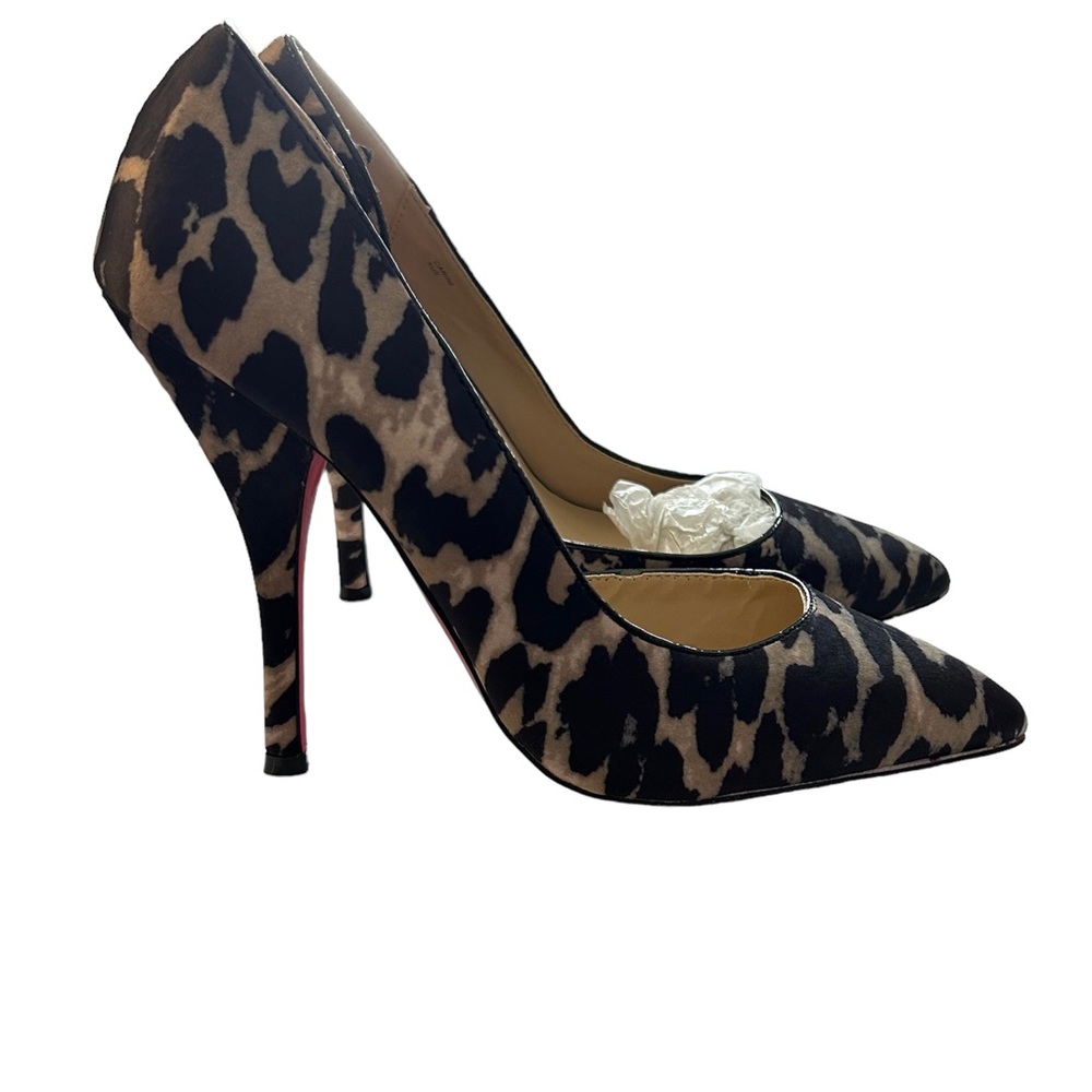 Shoe Dazzle Dress Heel Black Leopard Print Size 9